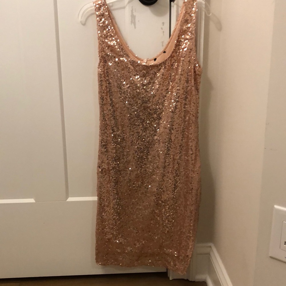 Rose Gold sequin cocktail dress